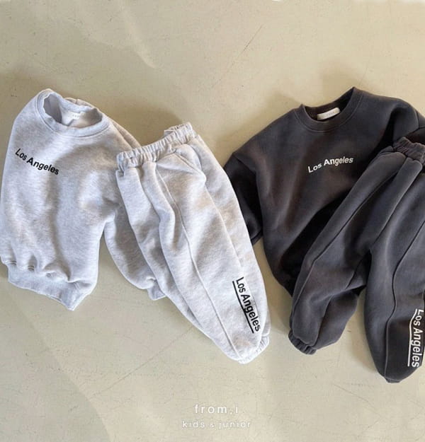 FROM I - Korean Children Fashion - #Kfashion4kids - Ros Fleece Top Bottom Set