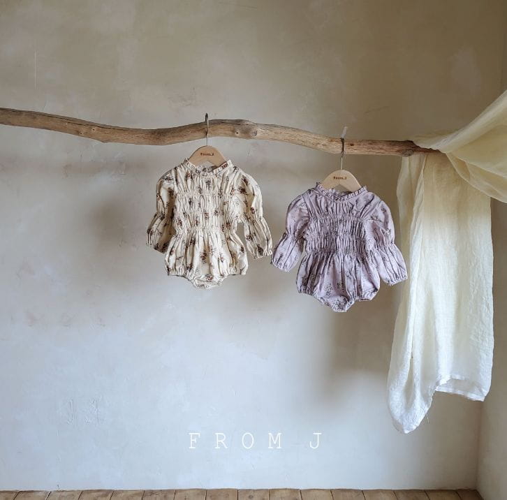 FROM J - Korean Children Fashion - #Kfashion4kids - Emily Smocked Bodysuit