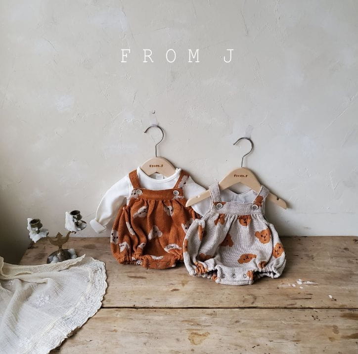 FROM J - Korean Children Fashion - #Kfashion4kids - Bear Bear Dungarees Bodysuit - 10