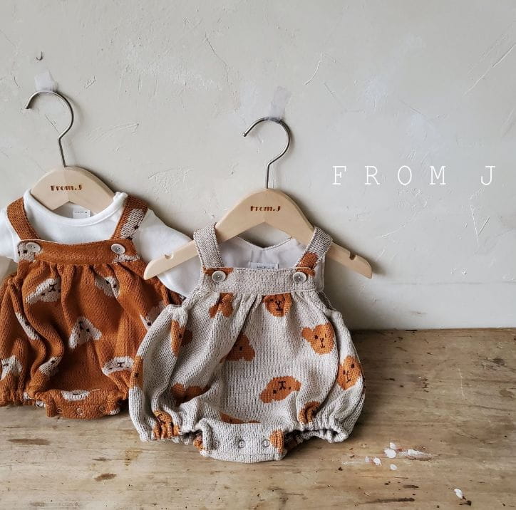 FROM J - Korean Children Fashion - #Kfashion4kids - Bear Bear Dungarees Bodysuit - 11
