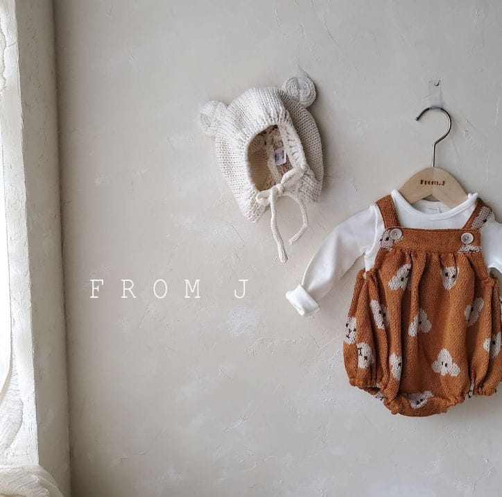 FROM J - Korean Children Fashion - #Kfashion4kids - Bear Bear Dungarees Bodysuit - 2
