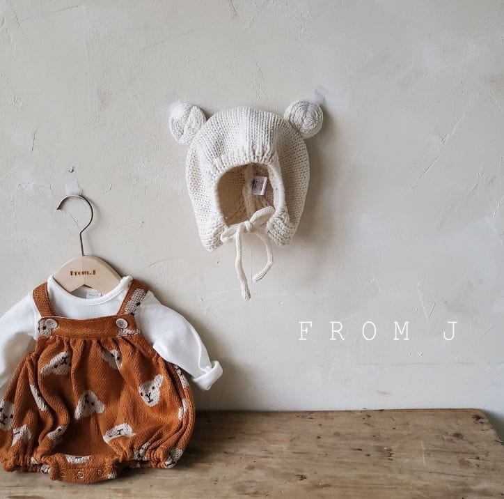 FROM J - Korean Children Fashion - #Kfashion4kids - Bear Bear Dungarees Bodysuit - 7