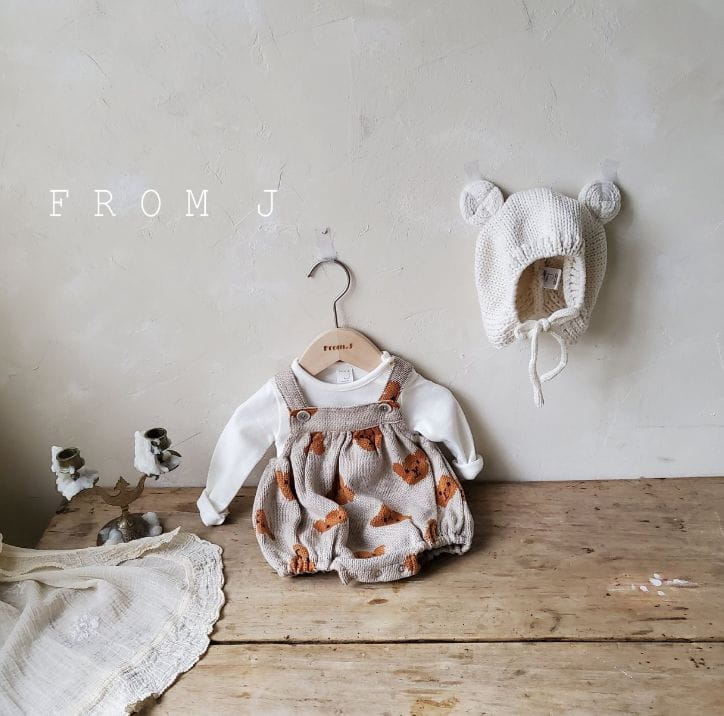 FROM J - Korean Children Fashion - #Kfashion4kids - Bear Bear Dungarees Bodysuit - 8