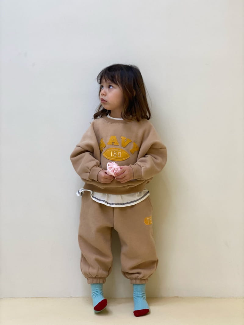 GARDEN - Korean Children Fashion - #Kfashion4kids - Navy Sweatshirt Top Bottom Set - 8