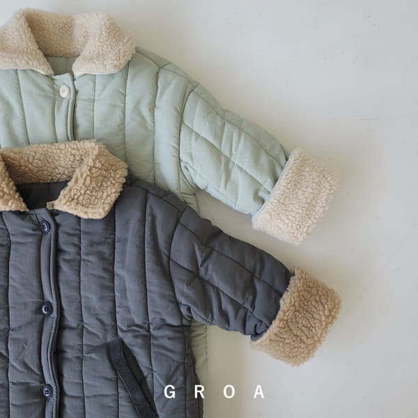 GROA - Korean Children Fashion - #Kfashion4kids - Long Quilitng Jacket
