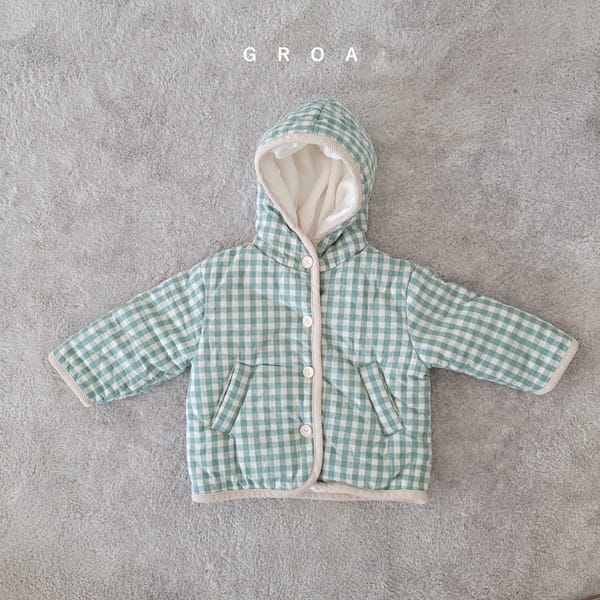 GROA - Korean Children Fashion - #Kfashion4kids - Check Hoody Jumper - 12