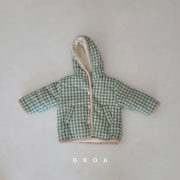 GROA - Korean Children Fashion - #Kfashion4kids - Check Hoody Jumper - 3