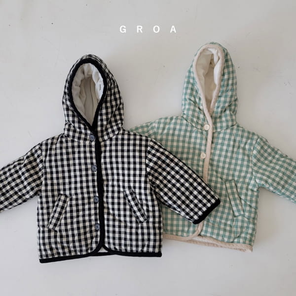 GROA - Korean Children Fashion - #Kfashion4kids - Check Hoody Jumper - 4