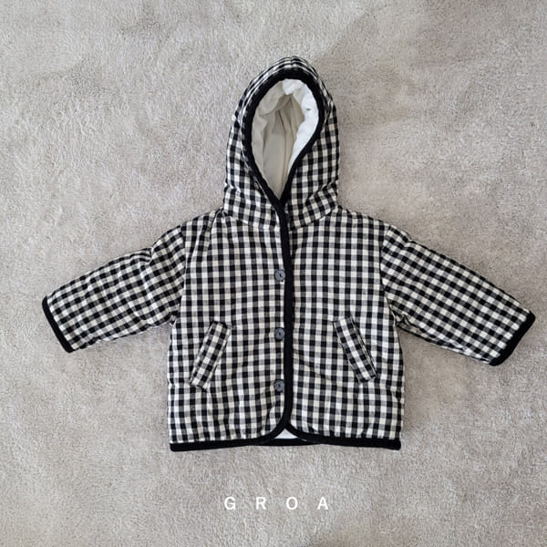 GROA - Korean Children Fashion - #Kfashion4kids - Check Hoody Jumper - 5