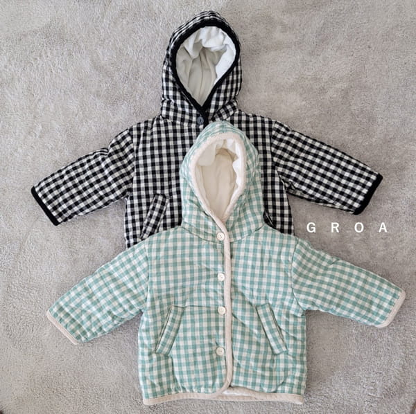 GROA - Korean Children Fashion - #Kfashion4kids - Check Hoody Jumper - 8