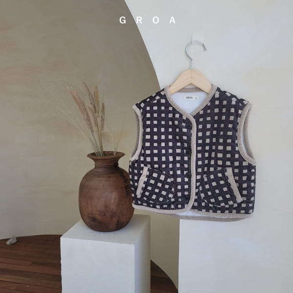 GROA - Korean Children Fashion - #Kfashion4kids - Check Rib Vest - 12