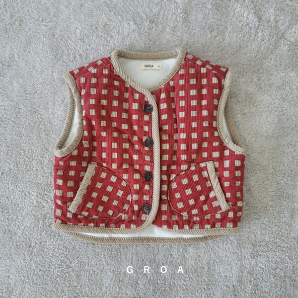 GROA - Korean Children Fashion - #Kfashion4kids - Check Rib Vest - 2