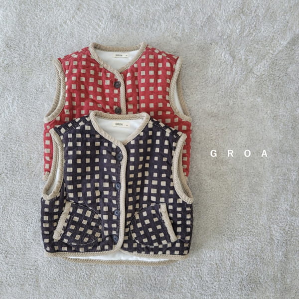 GROA - Korean Children Fashion - #Kfashion4kids - Check Rib Vest - 4