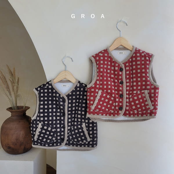 GROA - Korean Children Fashion - #Kfashion4kids - Check Rib Vest - 9