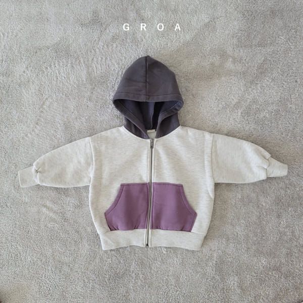 GROA - Korean Children Fashion - #Kfashion4kids - Color Hoody Zip-up