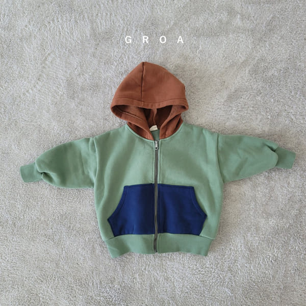 GROA - Korean Children Fashion - #Kfashion4kids - Color Hoody Zip-up - 2