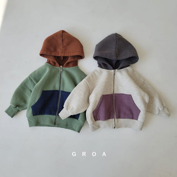 GROA - Korean Children Fashion - #Kfashion4kids - Color Hoody Zip-up - 6