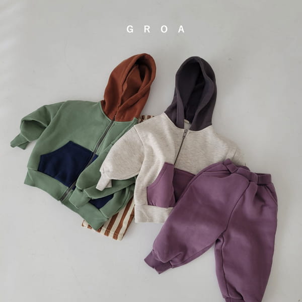 GROA - Korean Children Fashion - #Kfashion4kids - Color Hoody Zip-up - 7