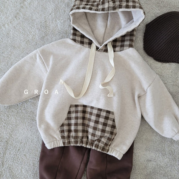 GROA - Korean Children Fashion - #Kfashion4kids - Check Hoody Sweatshirt - 10