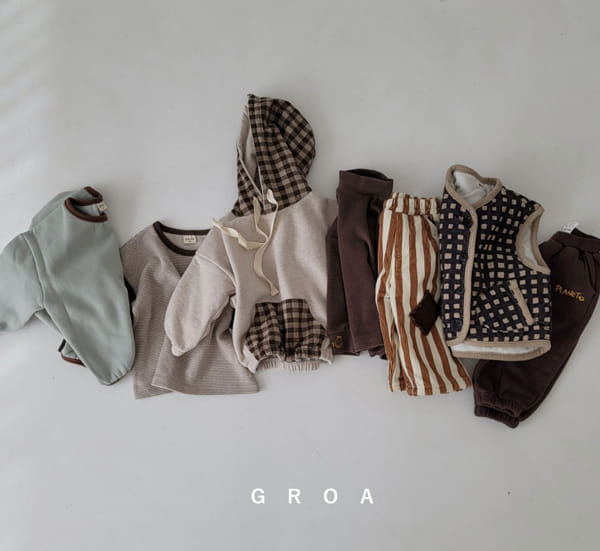 GROA - Korean Children Fashion - #Kfashion4kids - Check Hoody Sweatshirt - 11