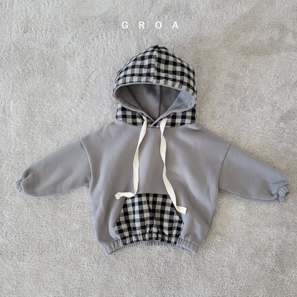 GROA - Korean Children Fashion - #Kfashion4kids - Check Hoody Sweatshirt - 2