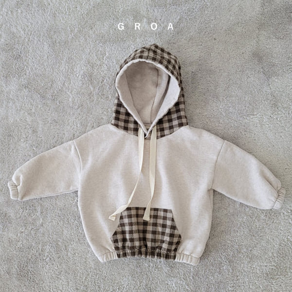 GROA - Korean Children Fashion - #Kfashion4kids - Check Hoody Sweatshirt - 3