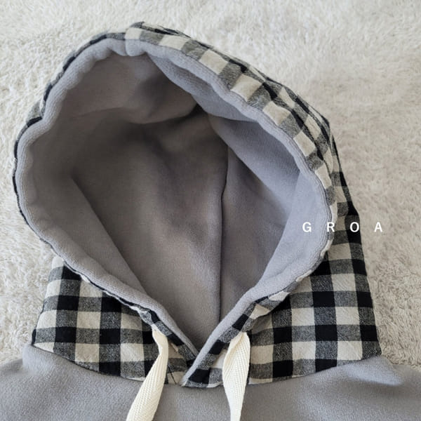 GROA - Korean Children Fashion - #Kfashion4kids - Check Hoody Sweatshirt - 7