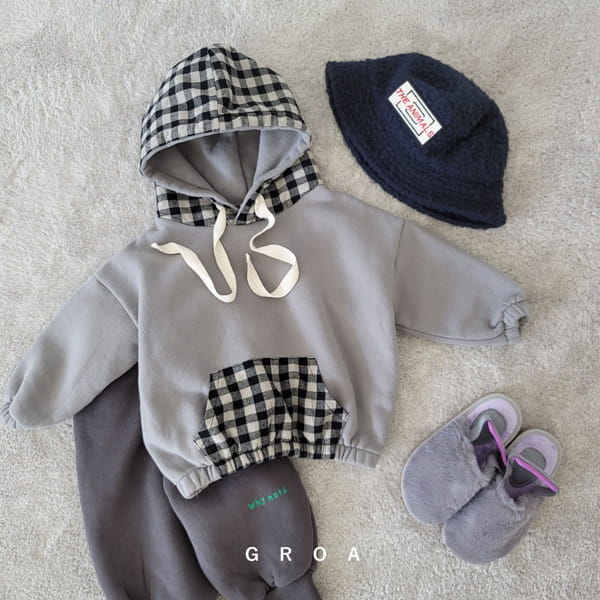 GROA - Korean Children Fashion - #Kfashion4kids - Check Hoody Sweatshirt - 8