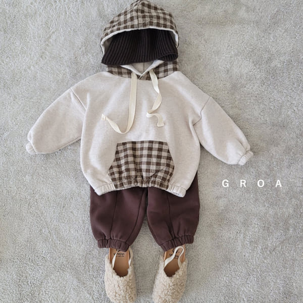 GROA - Korean Children Fashion - #Kfashion4kids - Check Hoody Sweatshirt - 9