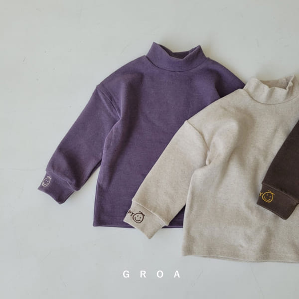 GROA - Korean Children Fashion - #Kfashion4kids - Smile Half Turtleneck Tee - 6
