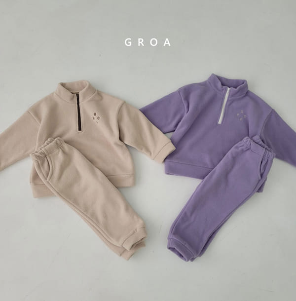 GROA - Korean Children Fashion - #Kfashion4kids - Roa Fleec Top Bottom Set - 11