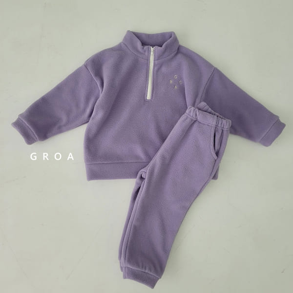 GROA - Korean Children Fashion - #Kfashion4kids - Roa Fleec Top Bottom Set - 3