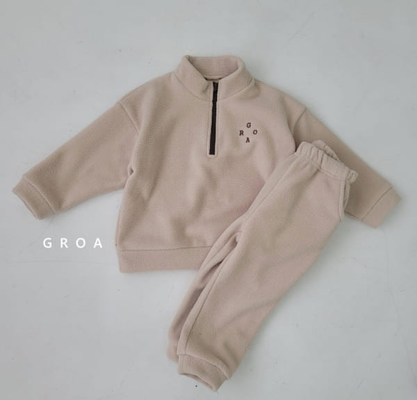 GROA - Korean Children Fashion - #Kfashion4kids - Roa Fleec Top Bottom Set - 5