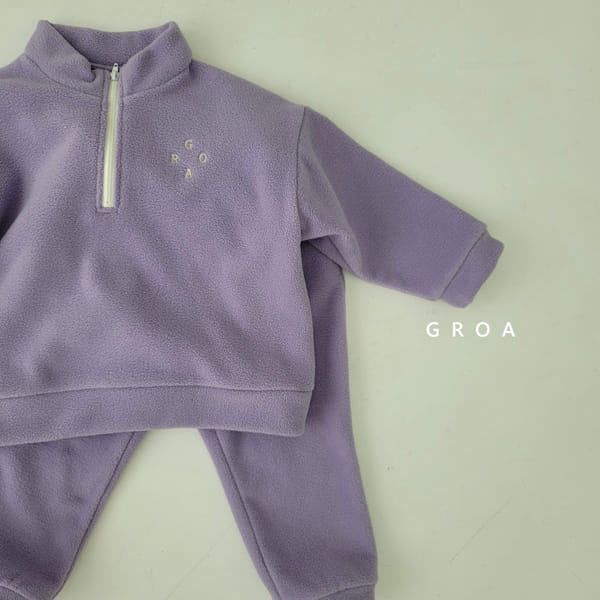 GROA - Korean Children Fashion - #Kfashion4kids - Roa Fleec Top Bottom Set - 6