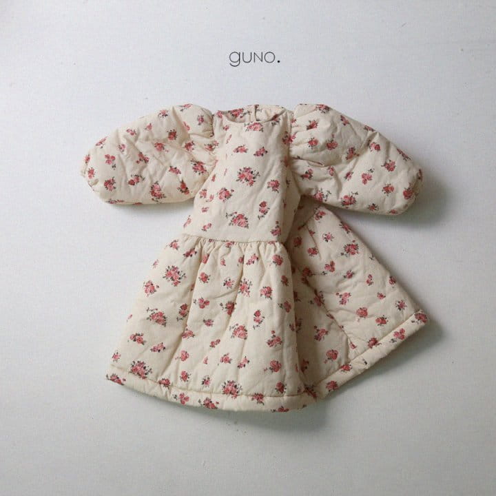 GUNO - Korean Children Fashion - #Kfashion4kids - Flower Padding One-piece