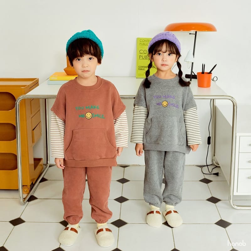 HANAB - Korean Children Fashion - #Kfashion4kids - Vest Layered Top Bottom Set
