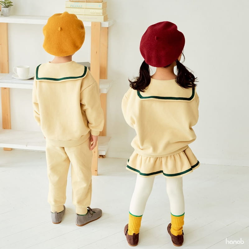 HANAB - Korean Children Fashion - #Kfashion4kids - Fleece Sailor Top Bottom Set