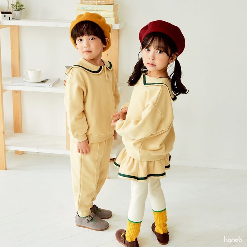 HANAB - Korean Children Fashion - #Kfashion4kids - Fleece Sailor Top Bottom Set - 4