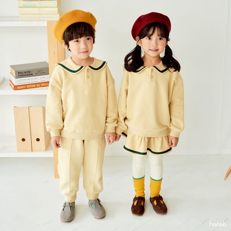 HANAB - Korean Children Fashion - #Kfashion4kids - Fleece Sailor Top Bottom Set - 6