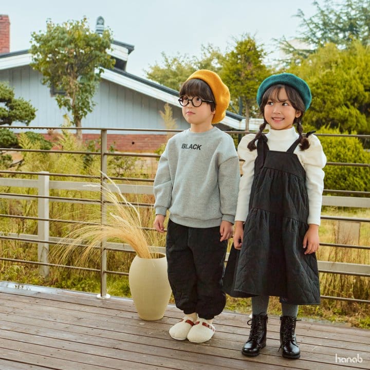 HANAB - Korean Children Fashion - #Kfashion4kids - Black Quilting Set - 4