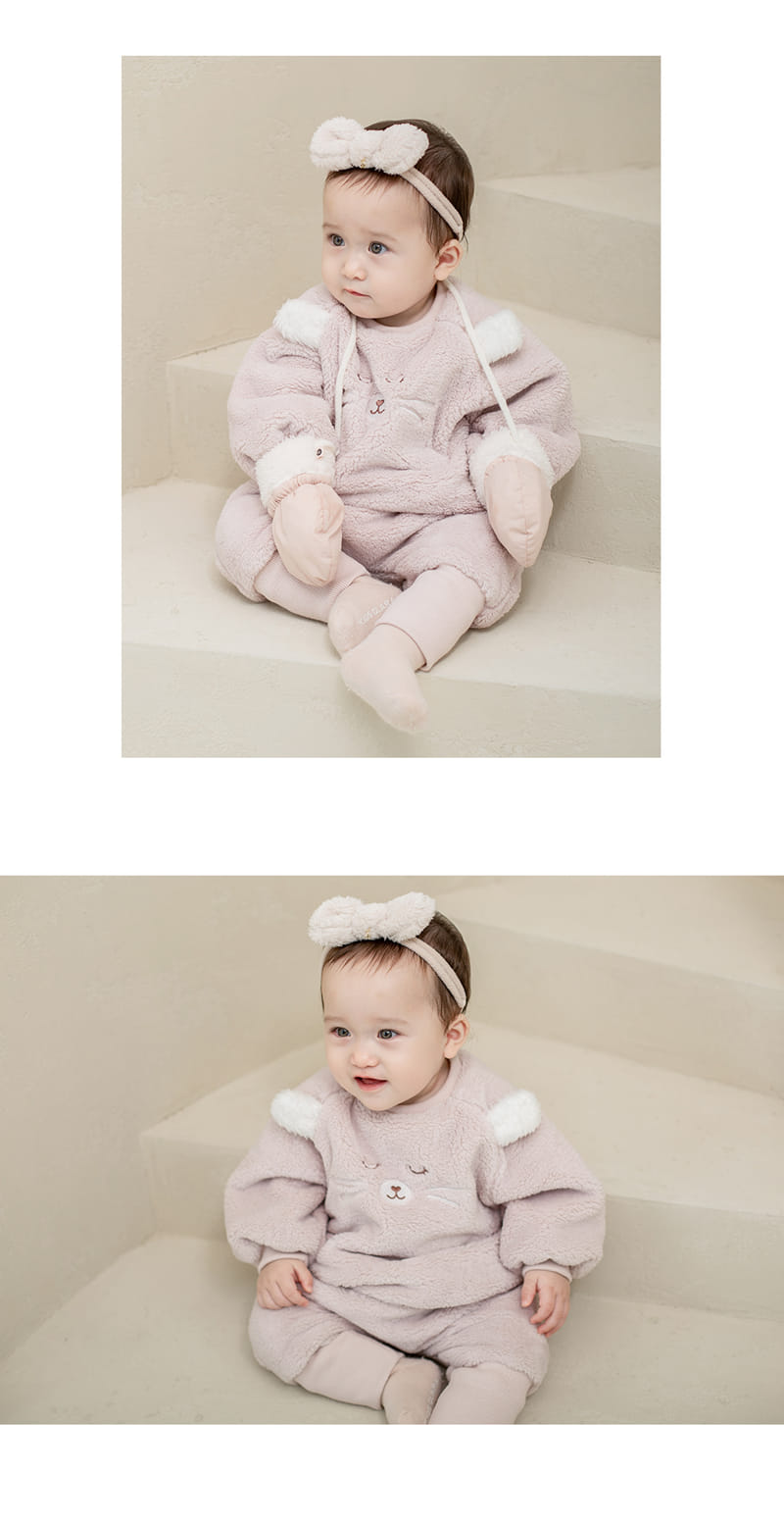 HAPPY PRINCE - Korean Children Fashion - #Kfashion4kids - Ponia Fleece Pink Top Bottom Set - 5