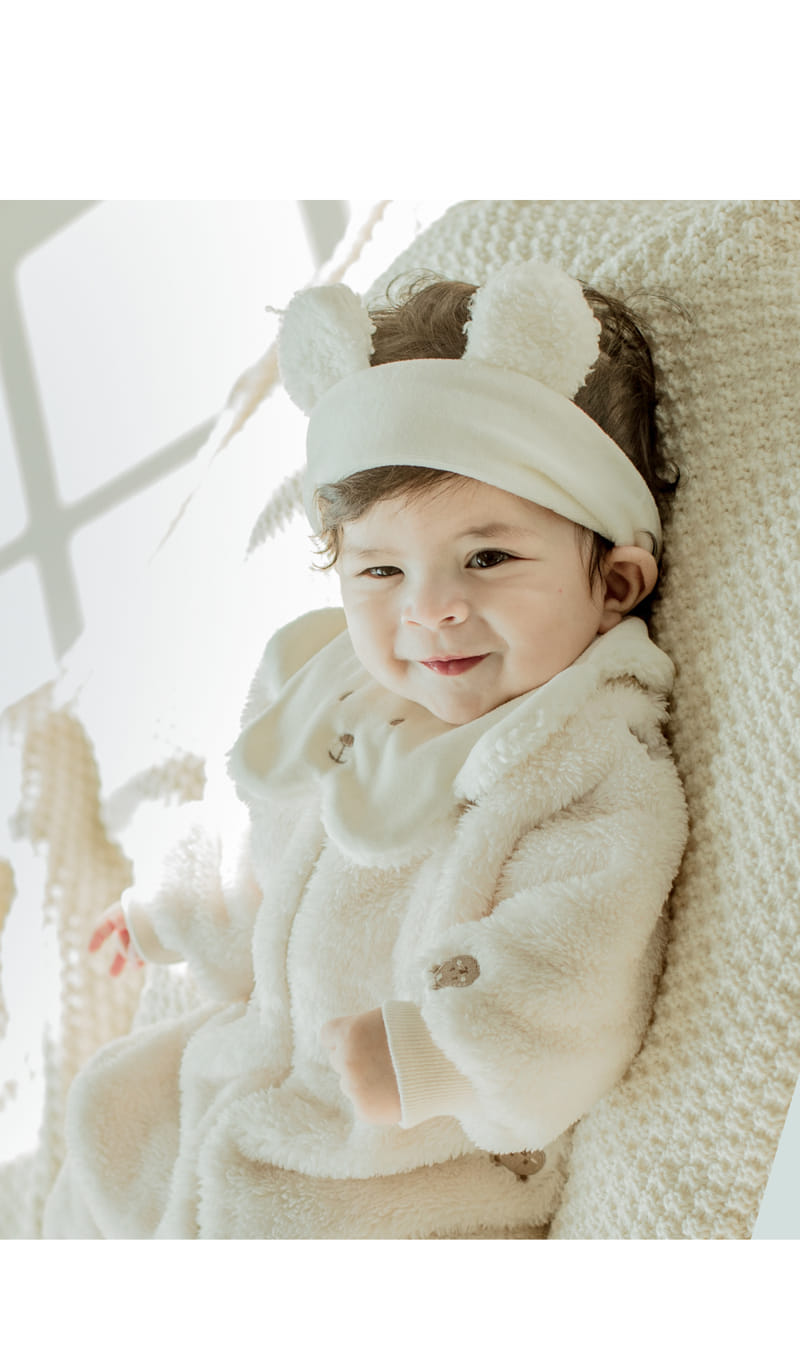HAPPY PRINCE - Korean Children Fashion - #Kfashion4kids - Hola Bear Baby Bib Hairband Set