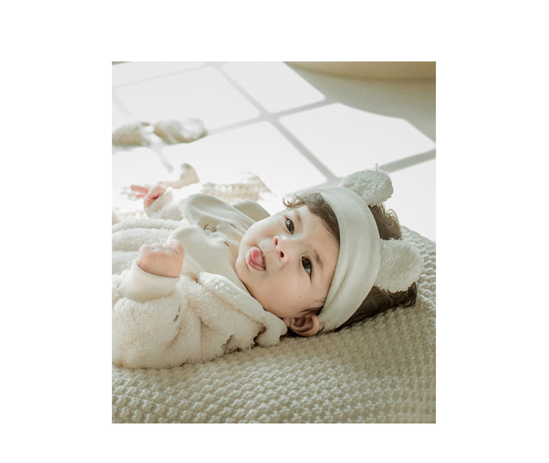 HAPPY PRINCE - Korean Children Fashion - #Kfashion4kids - Hola Bear Baby Bib Hairband Set - 2