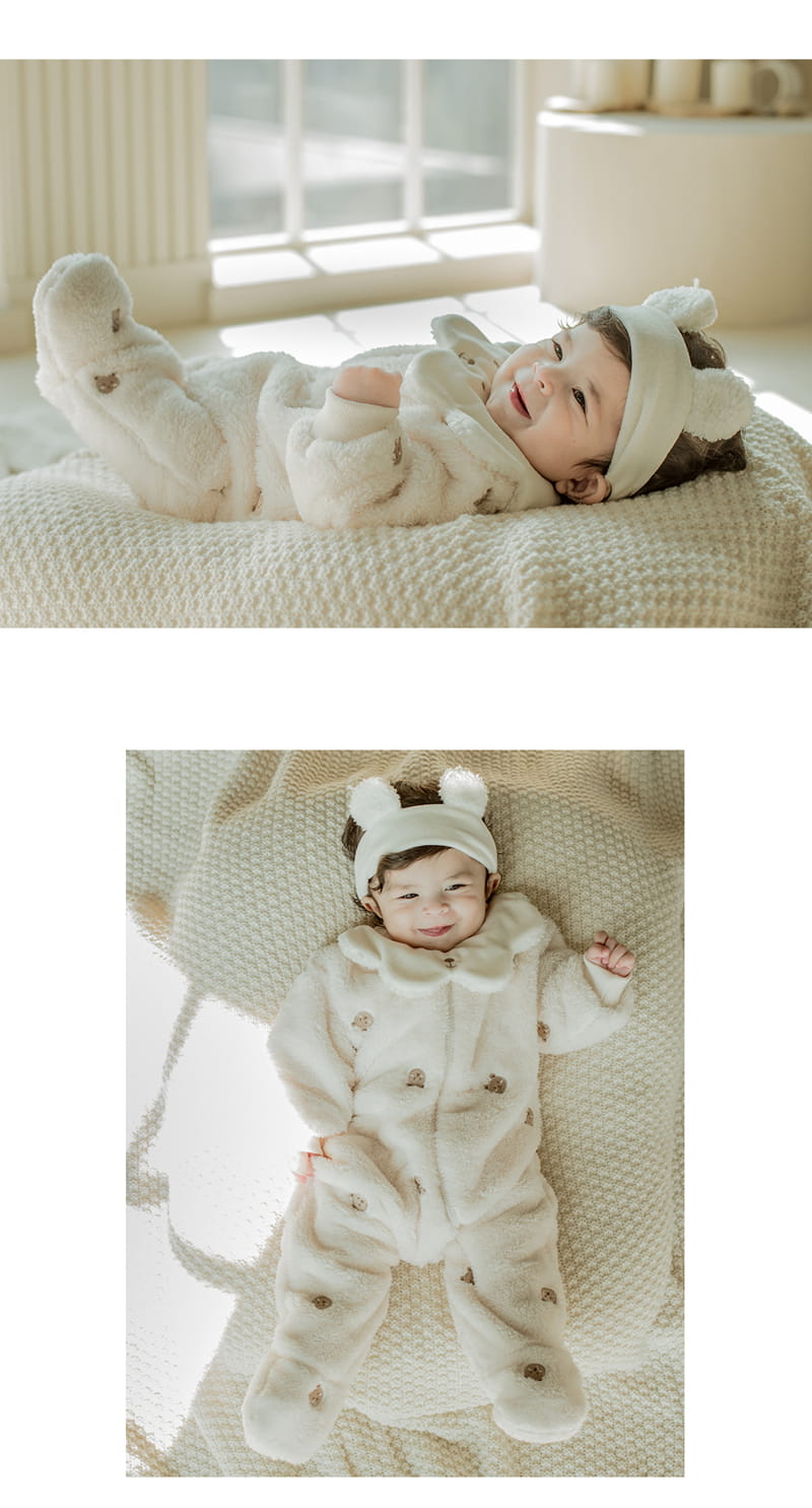 HAPPY PRINCE - Korean Children Fashion - #Kfashion4kids - Hola Bear Baby Bib Hairband Set - 4