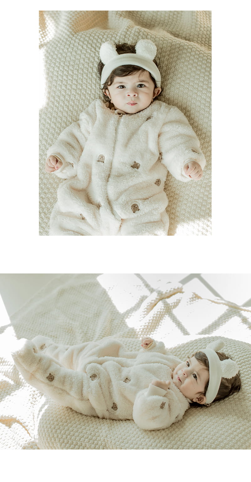 HAPPY PRINCE - Korean Children Fashion - #Kfashion4kids - Hola Bear Baby Bib Hairband Set - 5