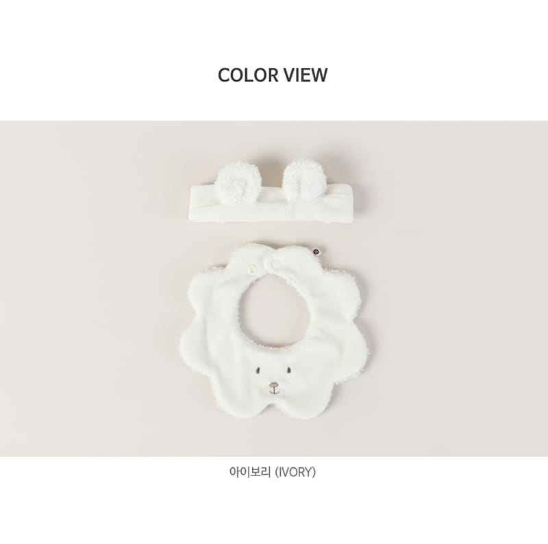 HAPPY PRINCE - Korean Children Fashion - #Kfashion4kids - Hola Bear Baby Bib Hairband Set - 7