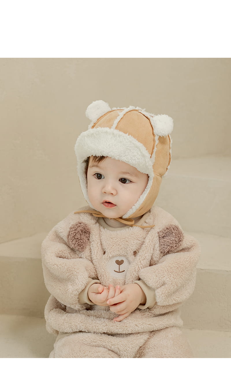 HAPPY PRINCE - Korean Children Fashion - #Kfashion4kids - Hola Bear Shearling Winter Baby Cap