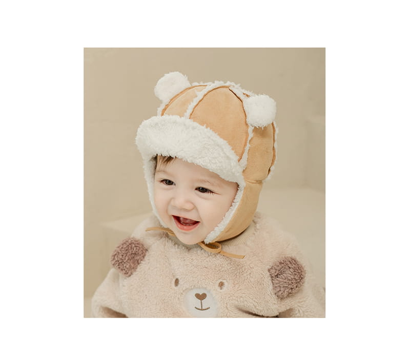 HAPPY PRINCE - Korean Children Fashion - #Kfashion4kids - Hola Bear Shearling Winter Baby Cap - 2