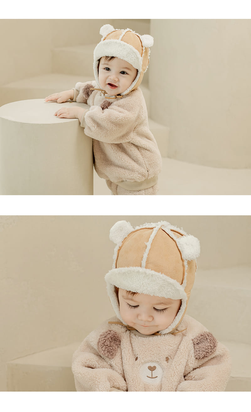 HAPPY PRINCE - Korean Children Fashion - #Kfashion4kids - Hola Bear Shearling Winter Baby Cap - 4