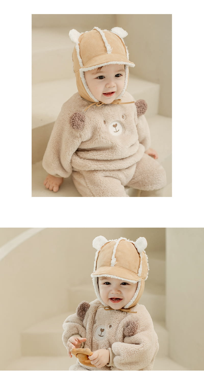 HAPPY PRINCE - Korean Children Fashion - #Kfashion4kids - Hola Bear Shearling Winter Baby Cap - 5